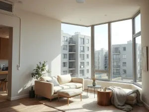Nowoczesny dom w zabudowie bliźniaczej o minimalistycznej architekturze, wspólna ściana i niewielki ogródek na spokojnym osiedlu