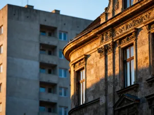 Dwa makiety budynków przedstawiające mieszkanie na parterze z ogródkiem oraz lokal na piętrze z balkonem.
