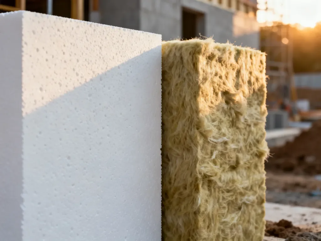Porównanie płyt styropianowych i wełny mineralnej jako materiałów do izolacji termicznej elewacji budynku.